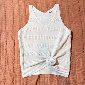 🤍❕a.n.a Cream striped knit sweater tank top